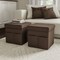 Hastings Home Foldable Storage Cube Ottoman with Pockets Multipurpose Organizer for Home (Pair, Linen Brown) 855599TYL - alternate 1